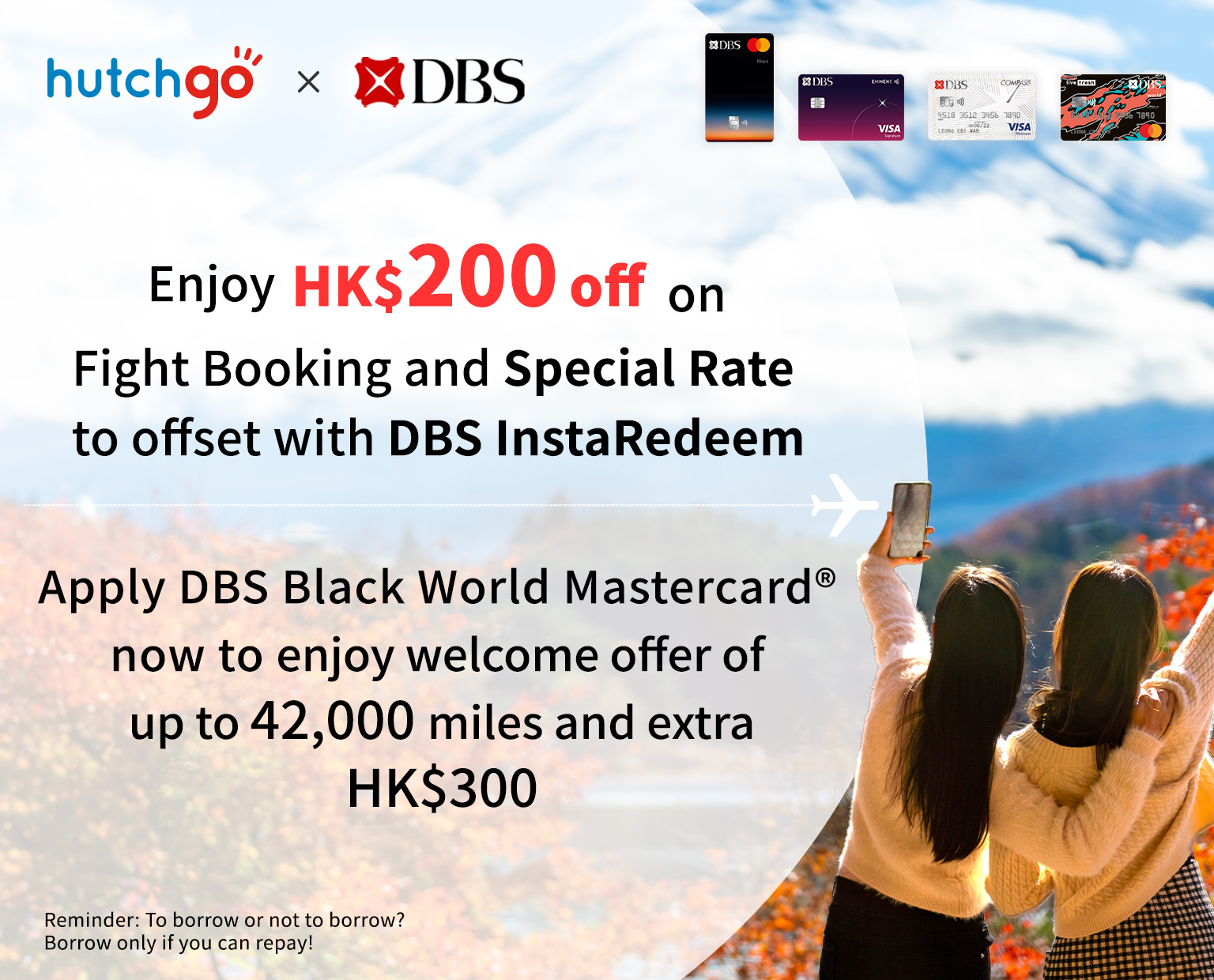 DBS InstaRedeem x hutchgo.com Offset your travel products fee
		with DBS InstaRedeem